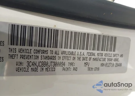 2018 Jeep Compass Latitude Fwd z USA, uszkodzony, nr VIN 3C4NJCBB0JT300094